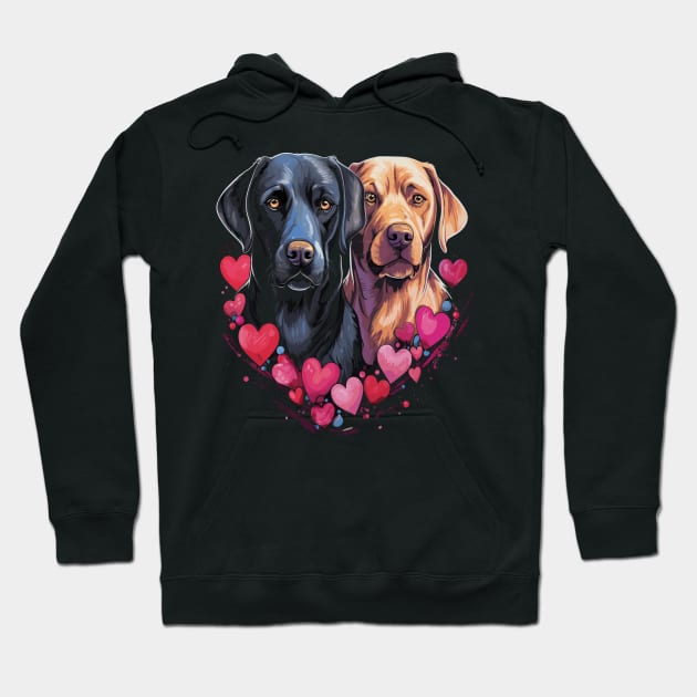 Labrador Retriever Couple Valentine Hoodie by JH Mart